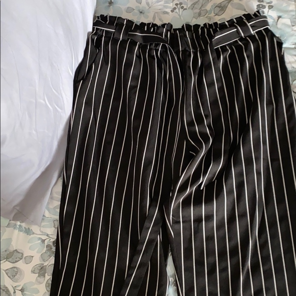 Fashion Nova black and white pinstripe pants